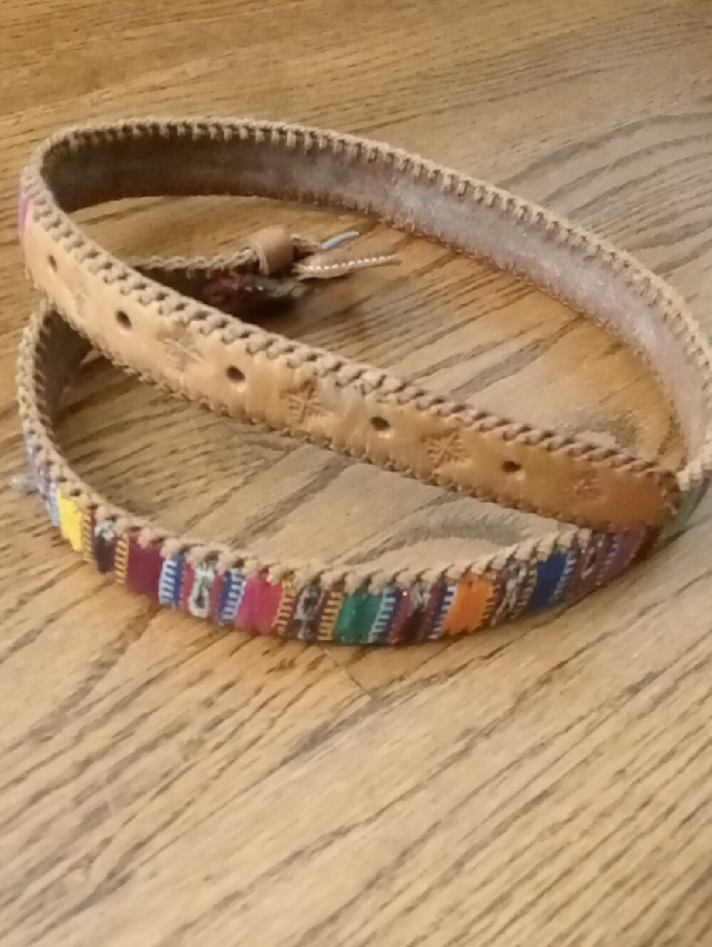 Multicolor Woven Leather Women’s Belt Length 36" - Picture 2 of 5